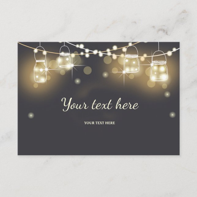 Karte Rustikale Mason Jars Khalk-Saitenleuchten ei (Vorderseite)