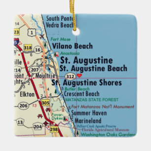 Karte Saint Augustine FL Keramikornament