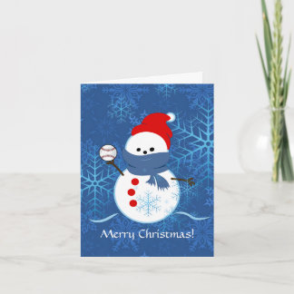 Karte - Schneemann-Baseball