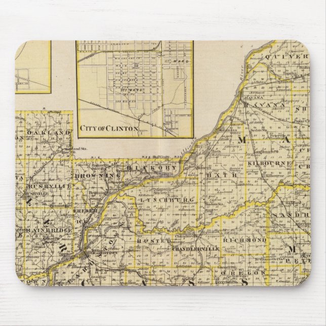 Karte Schuyler, Mason, Braun Mousepad (Vorne)