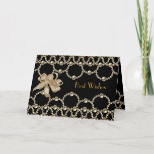 Karte Schwarze Perlen Schleife Alles Gute zum Gebu