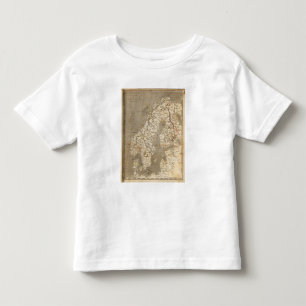 Karte Schwedens, Norwegen durch Arrowsmith Kleinkind T-shirt