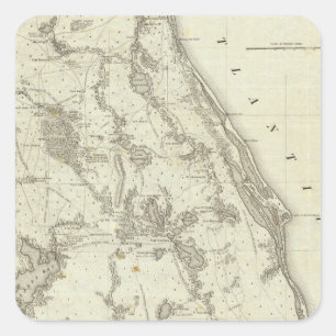 Karte Seats des Krieges in Florida Quadratischer Aufkleber