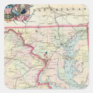 Karte Seats des Krieges Quadratischer Aufkleber