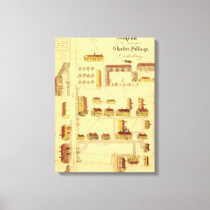 KARTE SHAKER VILLAGE, 1849 LEINWANDDRUCK