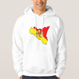Karte Siziliens mit Trinacria Symbol Hoodie