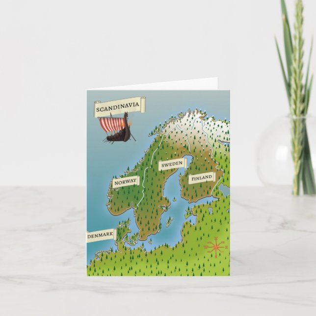 Karte Skandinaviens (Vorderseite)