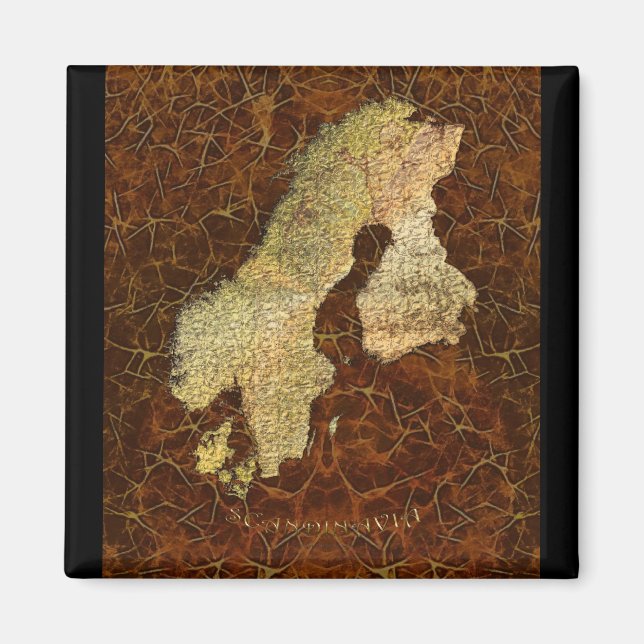 Karte Skandinaviens Kartographie Magnet (Vorne)