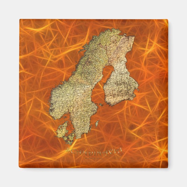 Karte Skandinaviens Kartographie Magnet (Vorne)