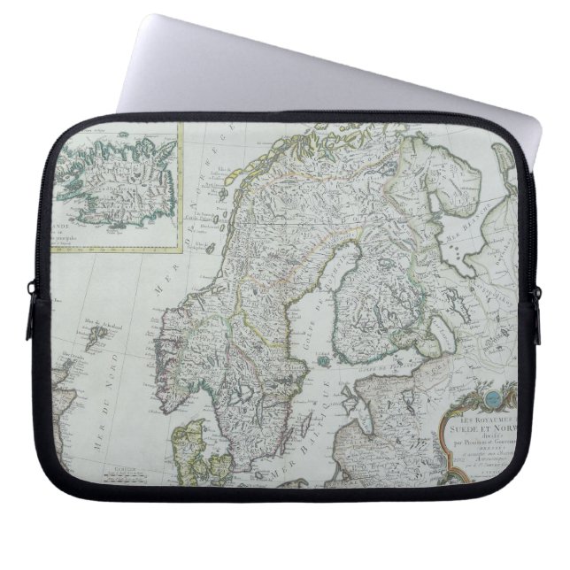 Karte Skandinaviens Laptopschutzhülle (Vorderseite)