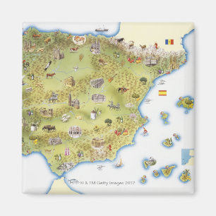 Karte Spaniens und Portugals Magnet
