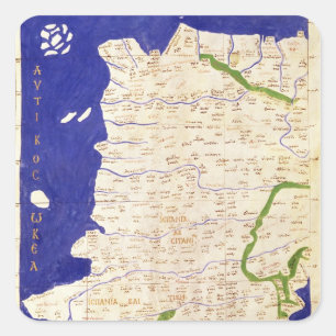 Karte Spaniens und Portugals von "Geografie" Quadratischer Aufkleber