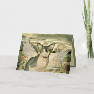 Karte   Sphynx-Engel mit tiefstem Beileid