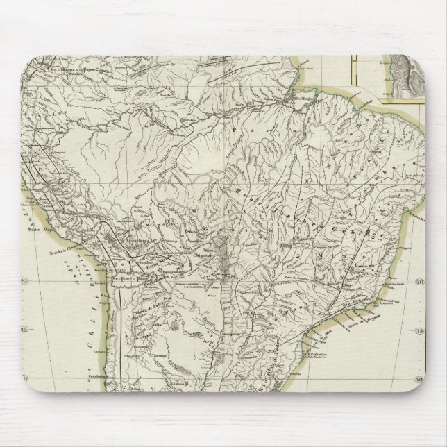 Karte Südamerikas 3 Mousepad (Vorne)