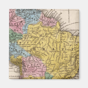 Karte Südamerikas 5 Magnet