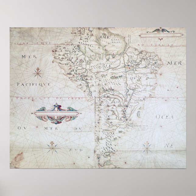 Karte Südamerikas Poster (Vorne)