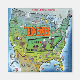 Karte Tennessees USA Magnet