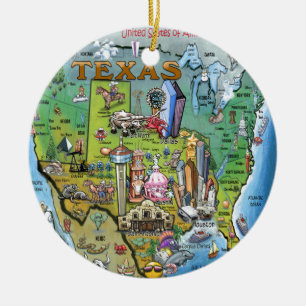 Karte Texas USA Keramikornament