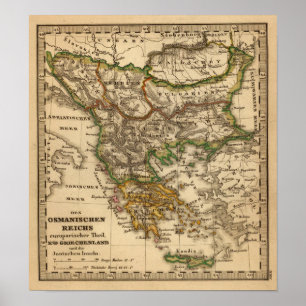 Karte Türkei und Griechenland Poster