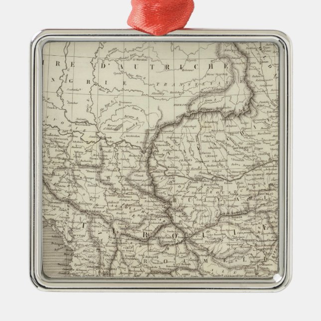 Karte Türkei und Griechenland Silbernes Ornament (Vorne)