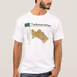 Karte Turkmenistan + Flagge + T - Shirt