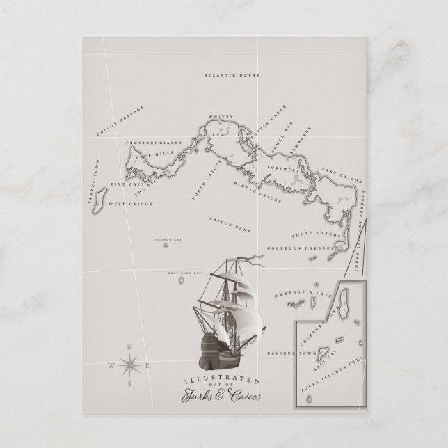 Karte Turks und Caicos (Vorderseite)