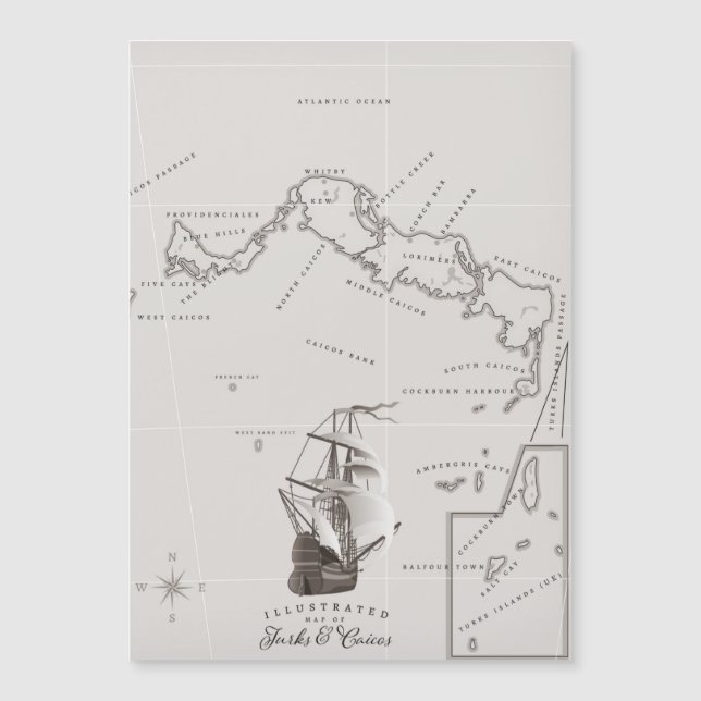 Karte Turks und Caicos (Vorderseite)