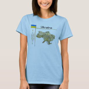 Karte Ukraine + Flagge + T - Shirt