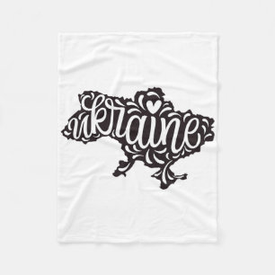 Karte Ukraine - Ukrainisches Nationalwappen Fleecedecke