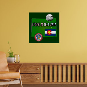 Karte und Bildtext von Colorado Poster