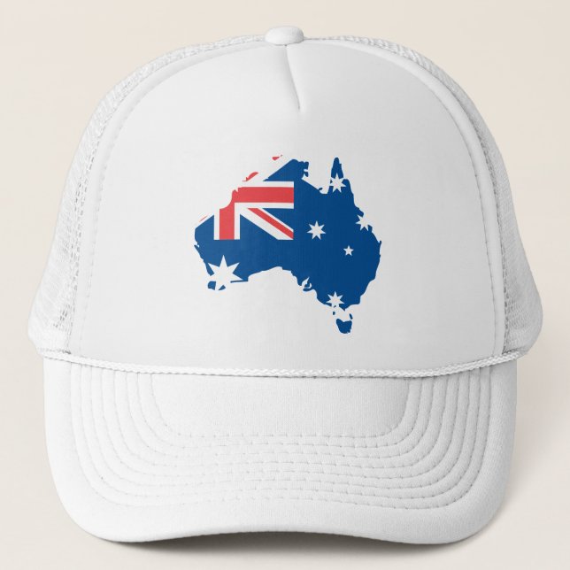 Karte und Flagge Australiens - Hat Truckerkappe (Vorderseite)