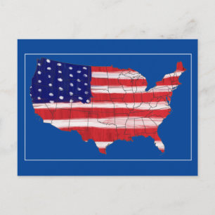 Karte und Flagge der USA