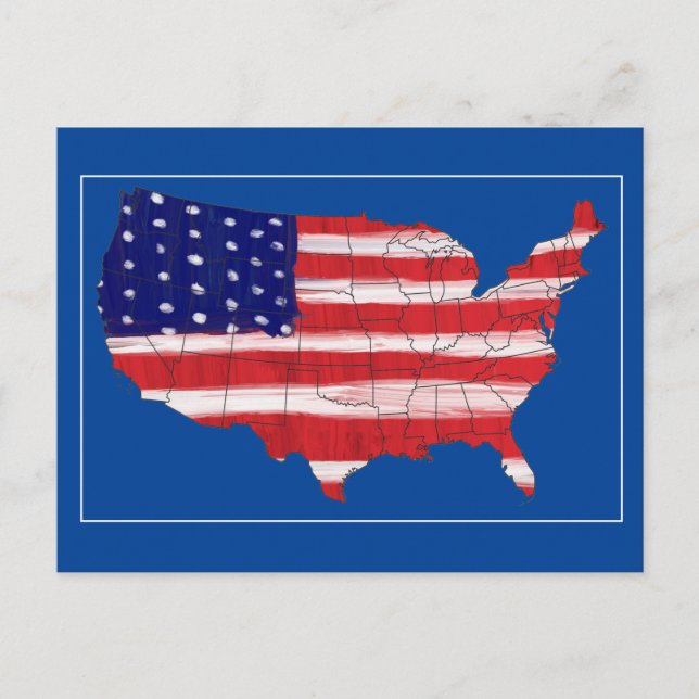 Karte und Flagge der USA (Vorderseite)
