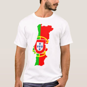 Karte und Flagge Portugals T-Shirt