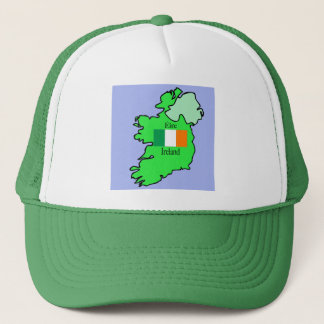 Karte und Flagge von Irland Truckerkappe
