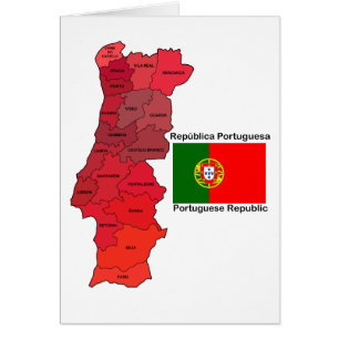 Karte und Flagge von Portugal