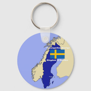 Karte und Flagge von Schweden Schlüsselanhänger