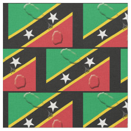 Karte und Flagge von ST KITTS Stoff