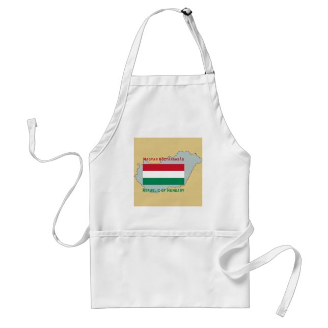 Karte und Flagge von Ungarn Schürze (Vorne)