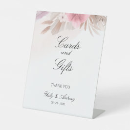 Karte und Geschenk Elegante Pampas Boho Chick Rose Sockelschild