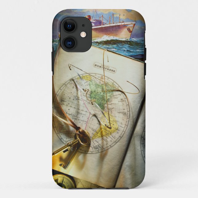 Karte und Kompass Case-Mate iPhone Hülle (Rückseite)