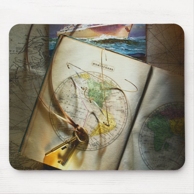 Karte und Kompass Mousepad (Vorne)