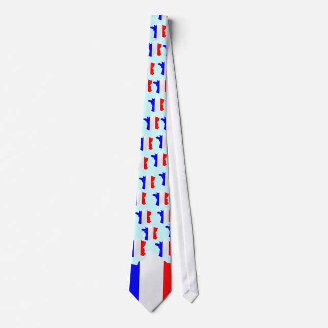 Karte und Krawatte der Flagge Frankreichs (Vorderseite)