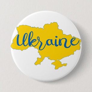 Karte und Schrift der Ukraine Button