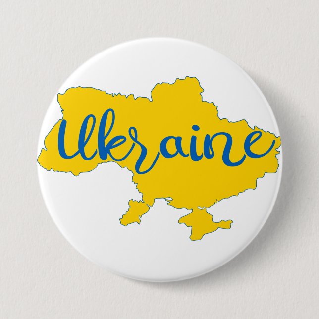 Karte und Schrift der Ukraine Button (Vorderseite)