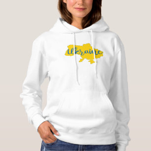 Karte und Schrift der Ukraine Hoodie