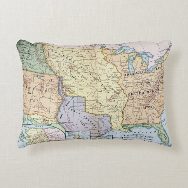 Karte: US Expansion, 1905 Dekokissen (Vorderseite)