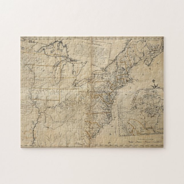 KARTE: USA, 1783 PUZZLE (Horizontal)