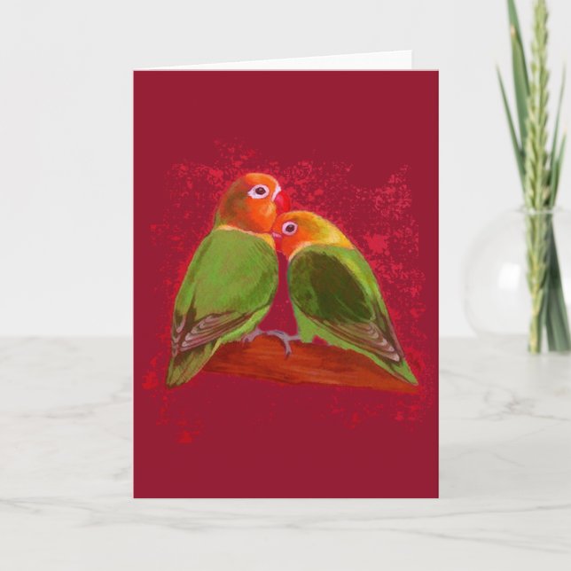Karte - Valentinstag Lovebirds (Vorderseite)