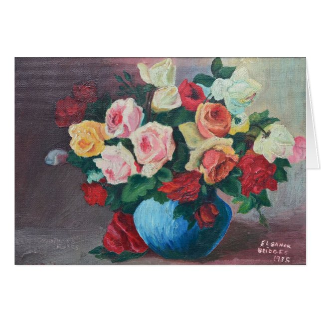 Karte - Vase der Rose (Vorderseite (Horizontal))